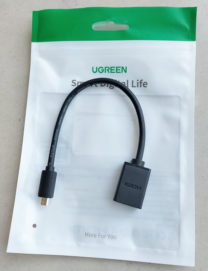 Cáp chuyển micro HDMI to HDMI âm dài 20cm Ugreen 20134